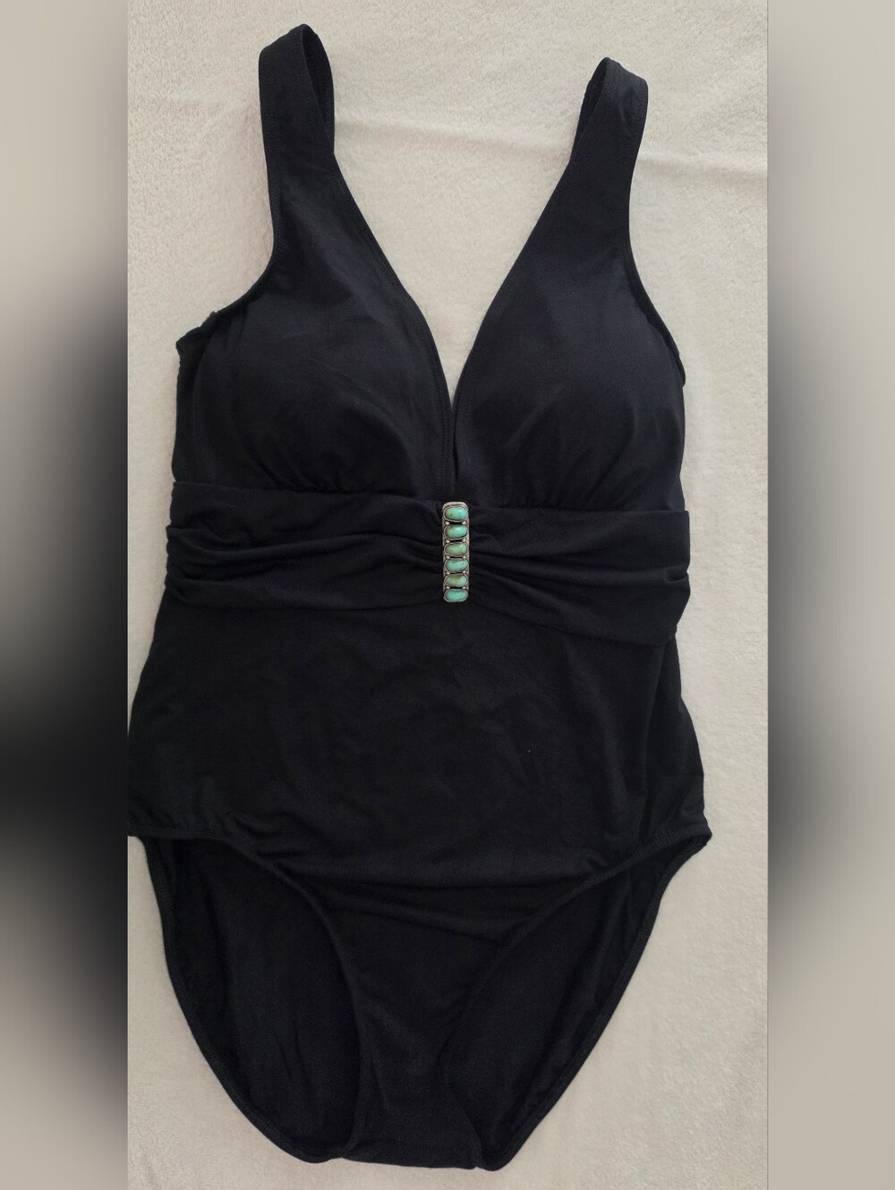 Ralph Lauren Black Swimwear with Gold Logo Accent